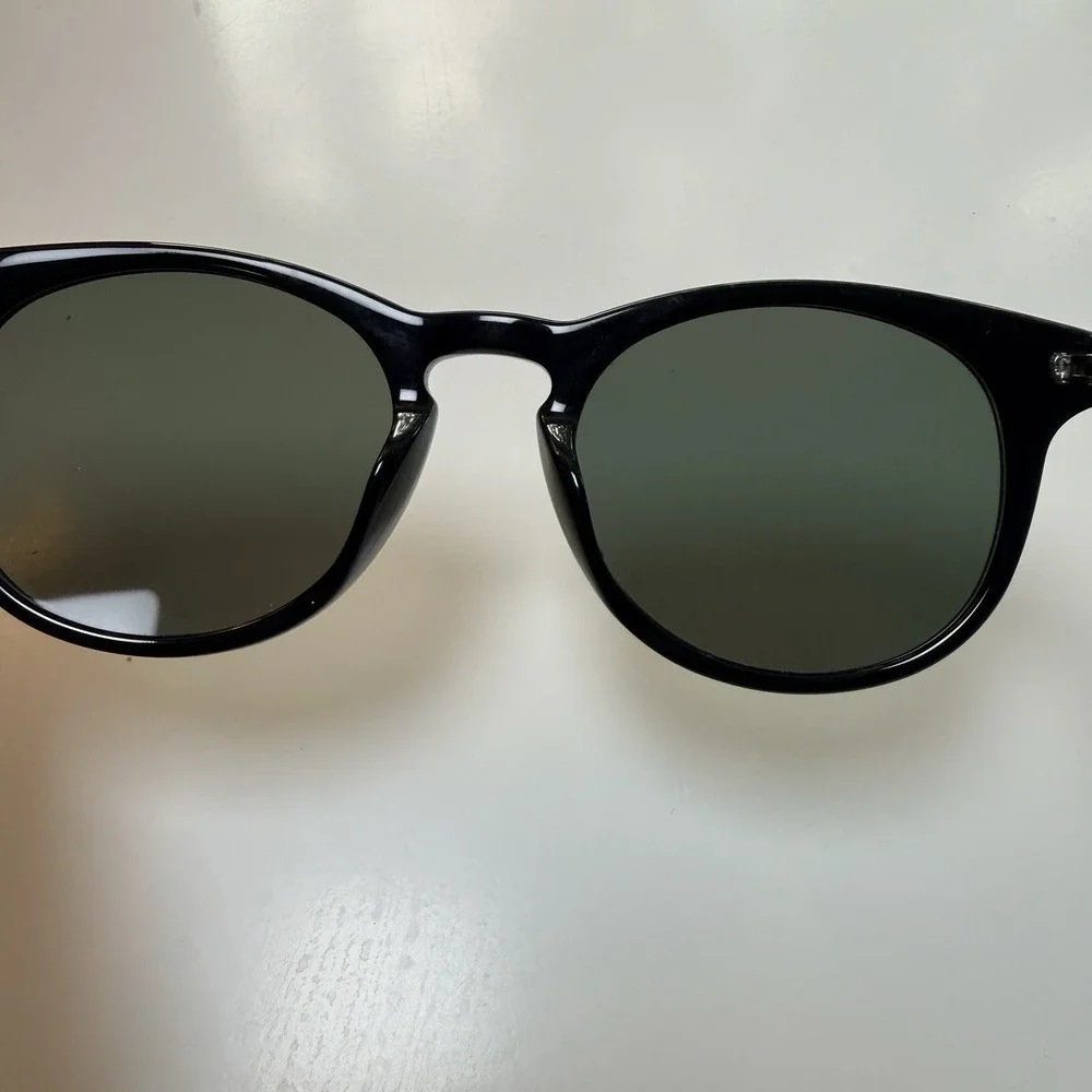 Kent Wang LOST Black Acetate Sunglasses 50mm Green Lenses Unisex Classic